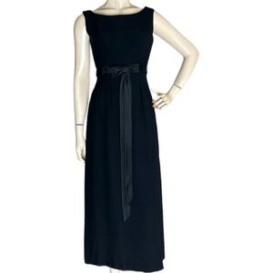 Vintage 60s Black Sleeveless Cocktail Dress